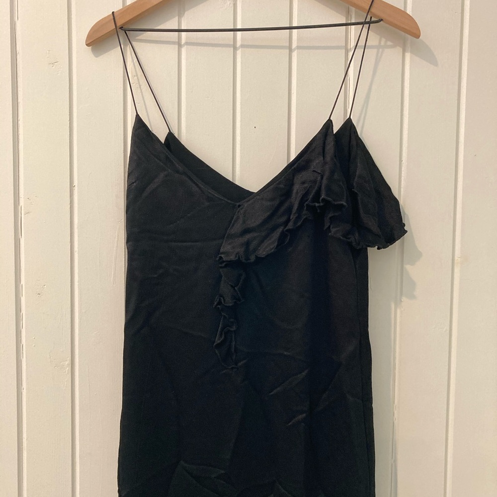 Black silk Zara midi dress